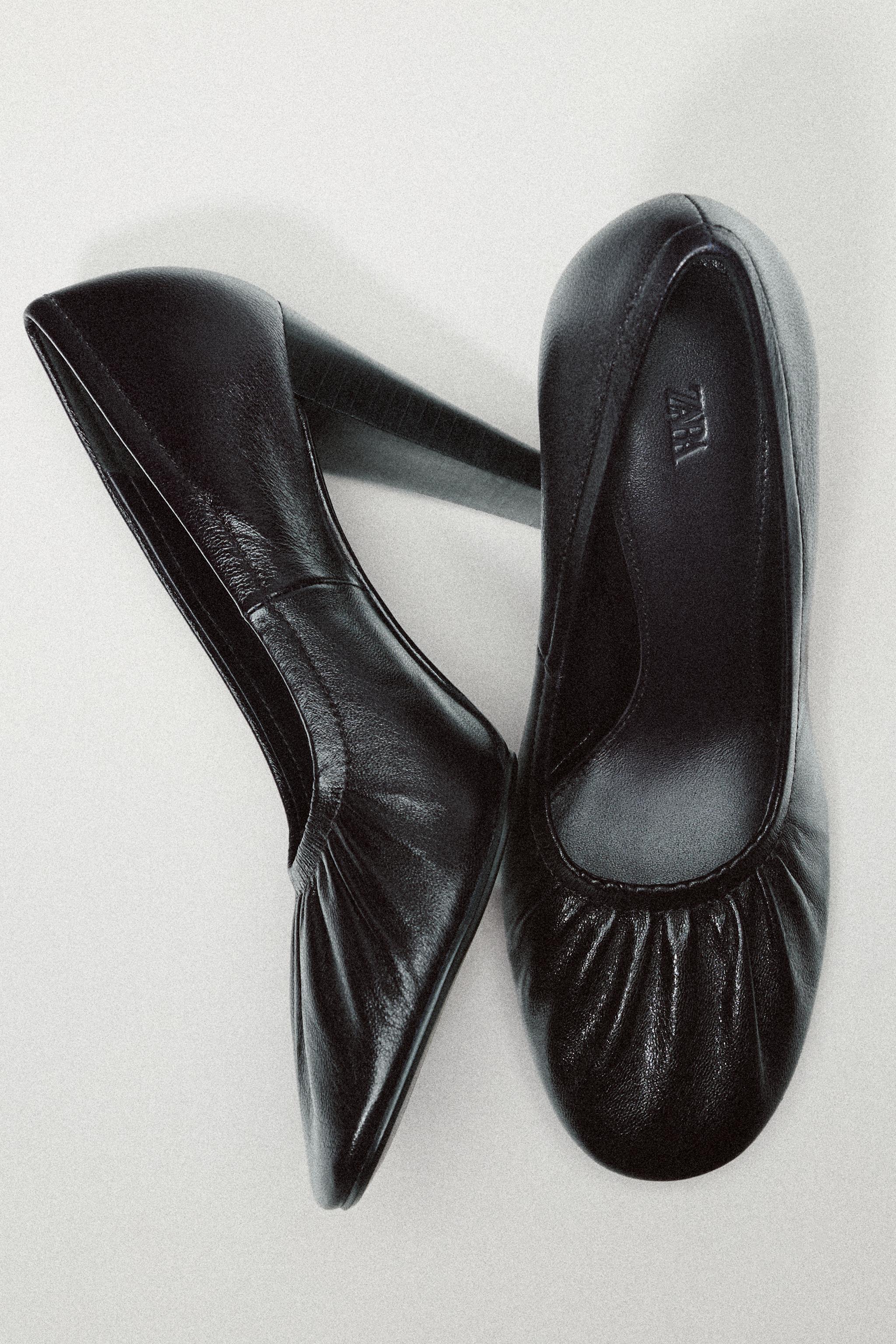 Limited Edition Gathered Leather Heels by Zara