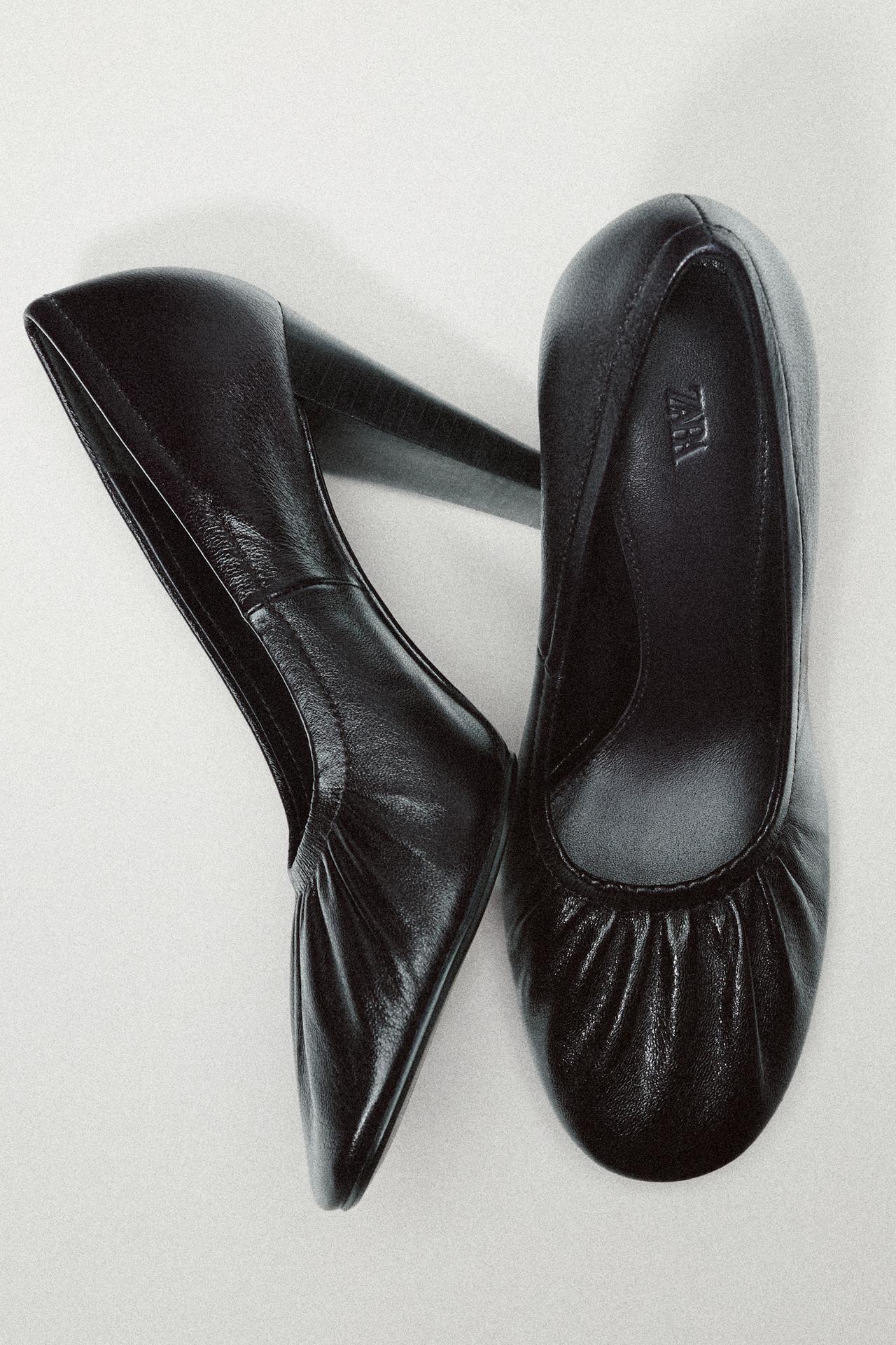 LIMITED EDITION GATHERED LEATHER HEELS — Chocolate Brown