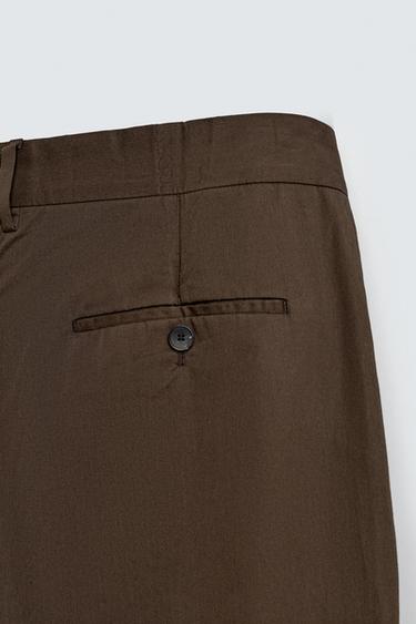 LIMITED EDITION CHINO TROUSERS WITH PLEATS - Brown by Zara - Image 8