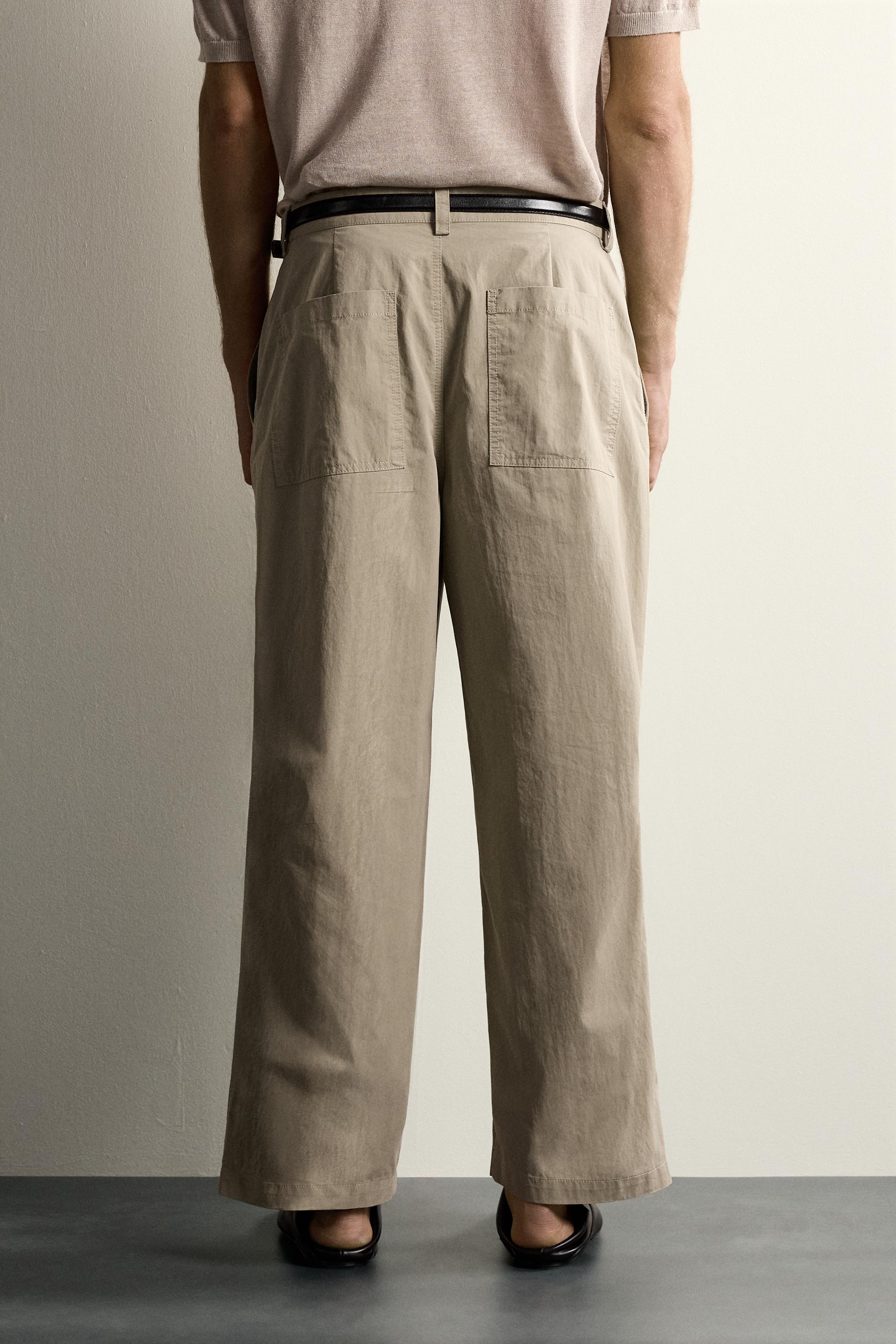RELAXED FIT DARTED PANTS