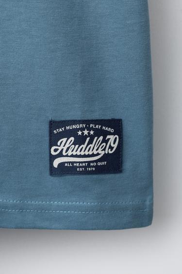 JOGGING SLOGAN T-SHIRT - Mid-blue by Zara - Image 3