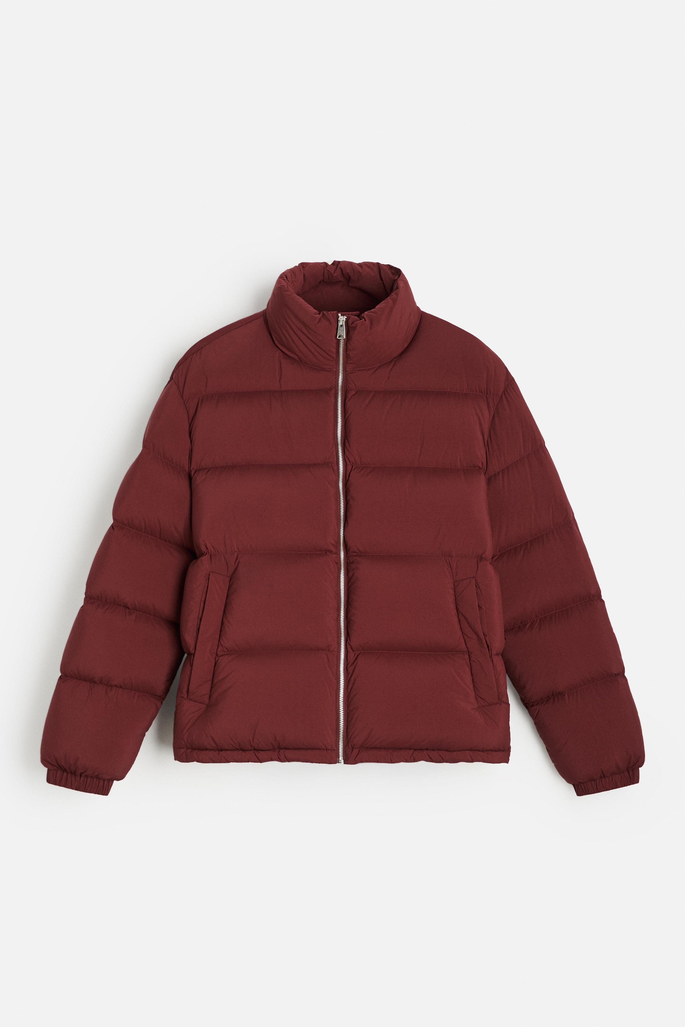 Deals Zara down Jacket in Burgundy SZ L NWT