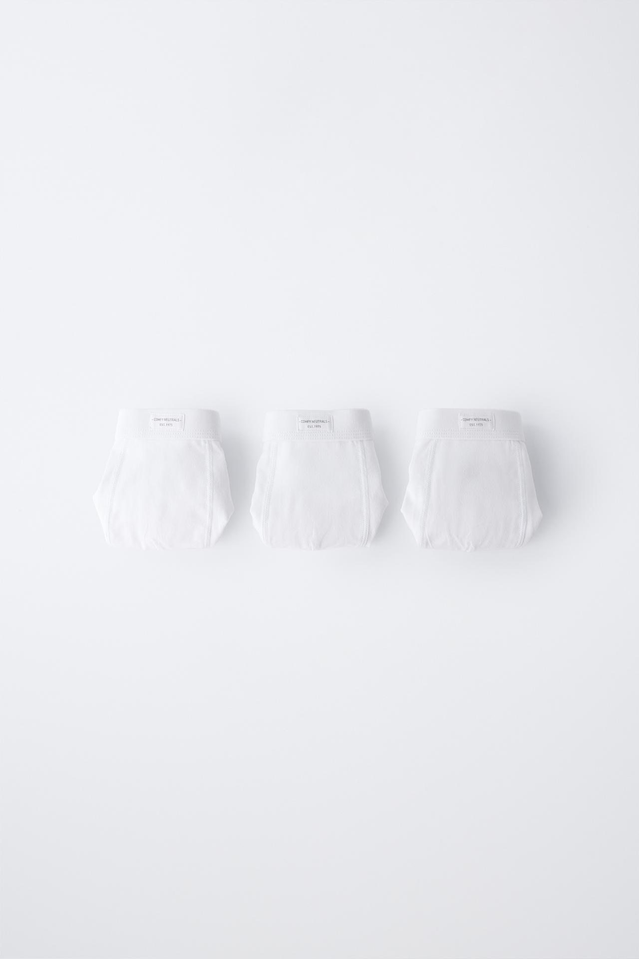 2-6 YEARS / THREE-PACK OF PLAIN BOXERS WITH LABEL — White