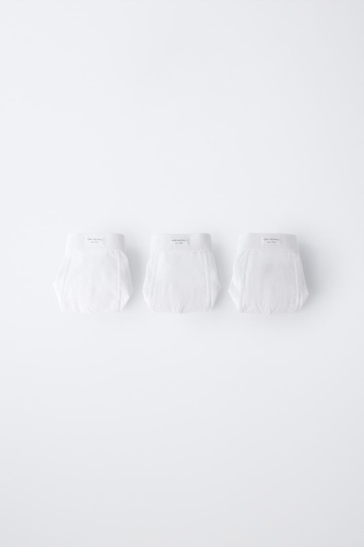2-6 YEARS / THREE-PACK OF PLAIN BOXERS WITH LABEL — White