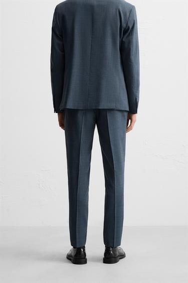 PANTALON DE COSTUME À CARREAUX - Bleu de Zara - Image 2