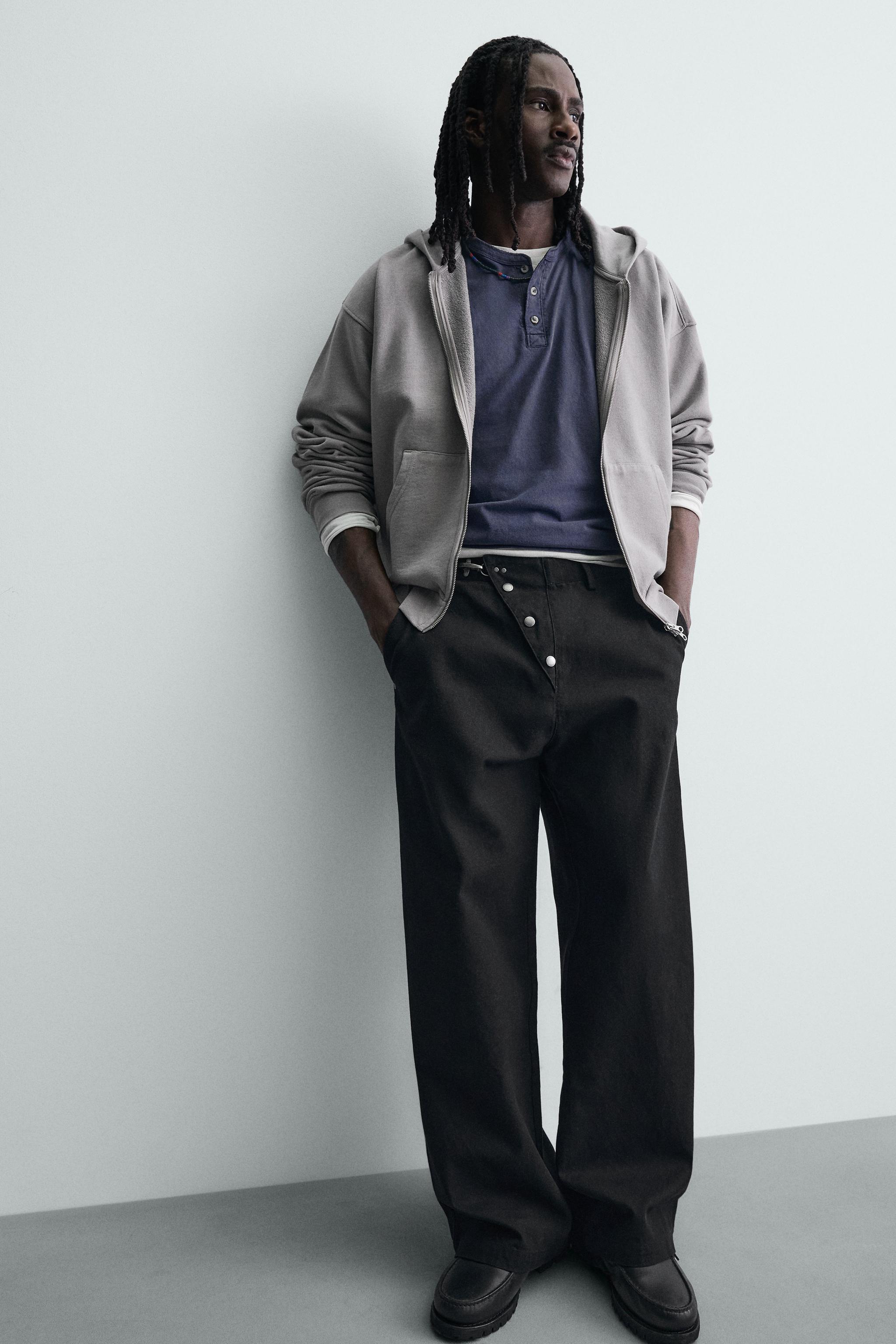 WIDE FIT PANTS WITH FIREMAN CLASP