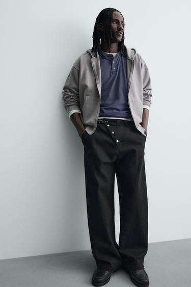 PANTALON COUPE LARGE FERMETURE BRANDENBOURG - Noir de Zara - Image 5