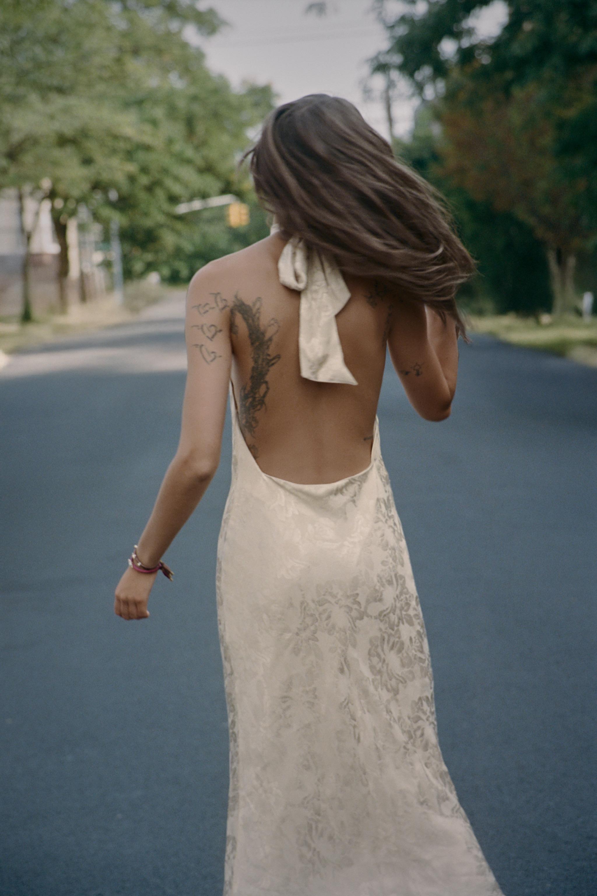 FLORAL JACQUARD MIDI DRESS