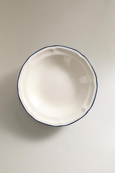 SOUP PLATE WITH CONTRAST RIM - Blue by Zara - Image 4