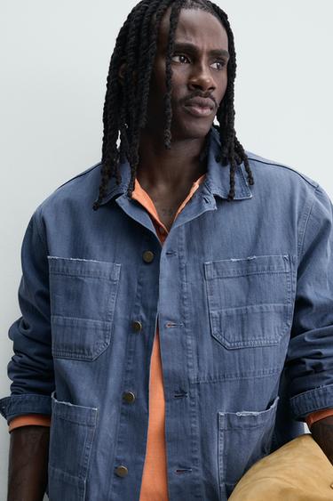 SURCHEMISE À PIÈCES ÉTOILES - Bleu encre de Zara - Image 6