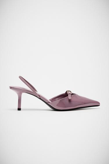 FLORAL SLINGBACK SHOES - Mauve Purple by Zara