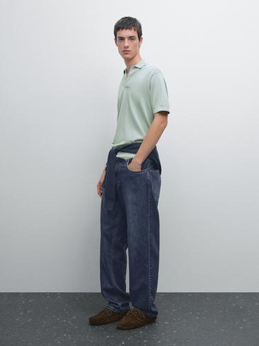 Polo punto cuello pico - rayas de Zara