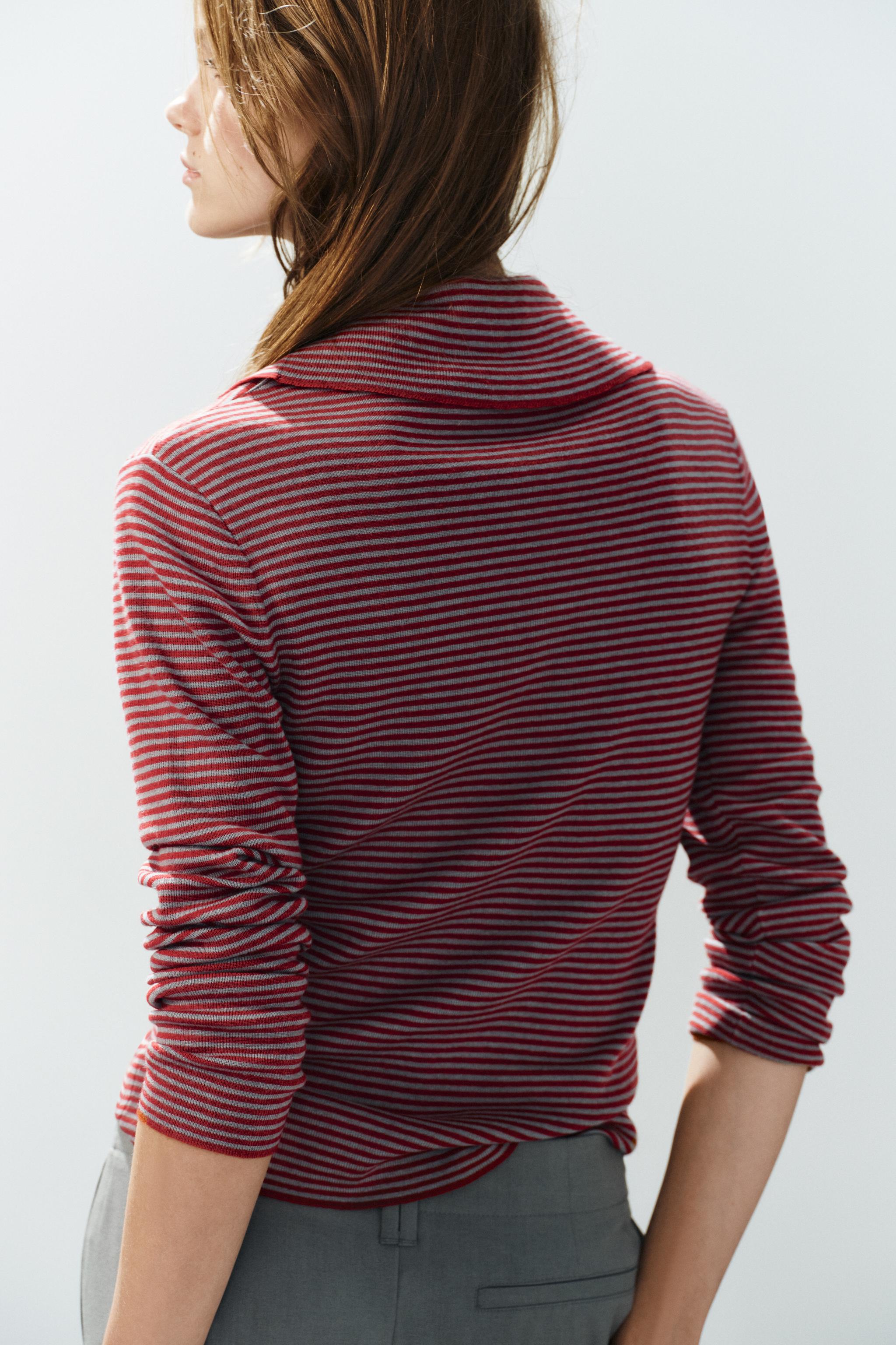 Zara WOOL-BLEND STRIPED JUMPER — фото 4