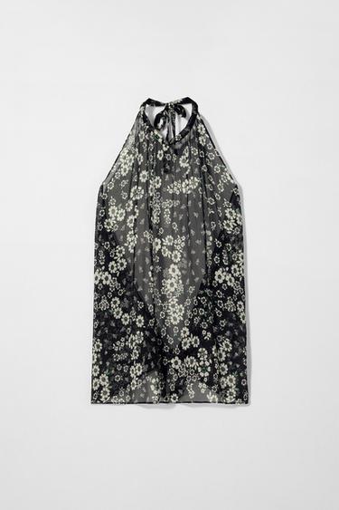 HAUT À ENCOLURE AMÉRICAINE EN SOIE KATE MOSS X ZARA - Imprimée de Zara - Image 3