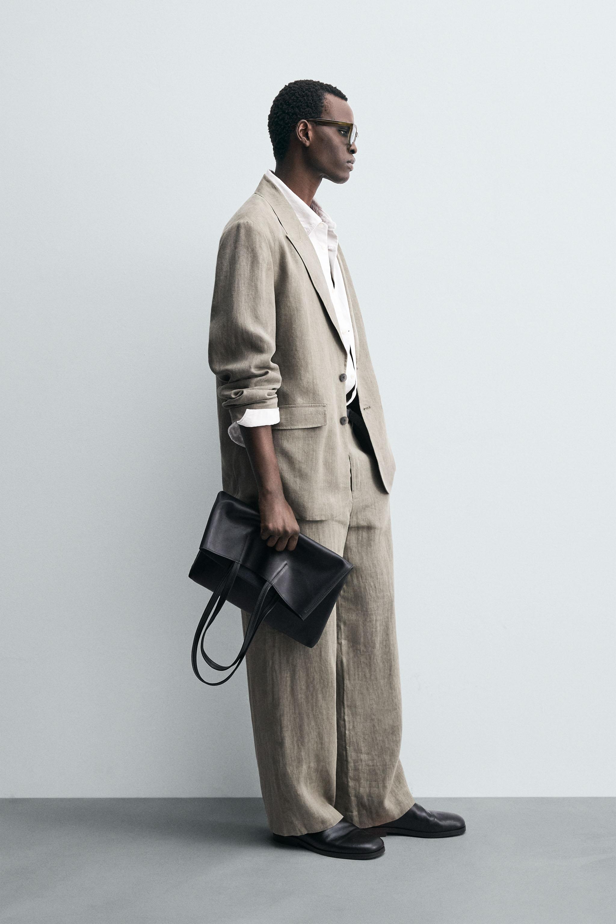 WASHED 100% LINEN SUIT BLAZER - Mink | ZARA United States