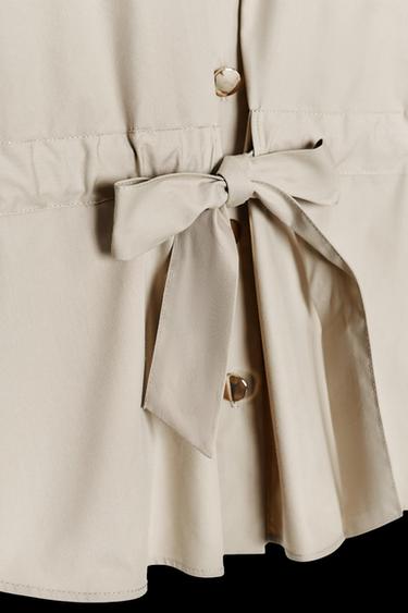 Zara POPLIN SAFARI SHIRT - Sand