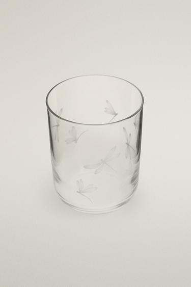 VERRE MOTIF LIBELLULE - Blanc de Zara - Image 1