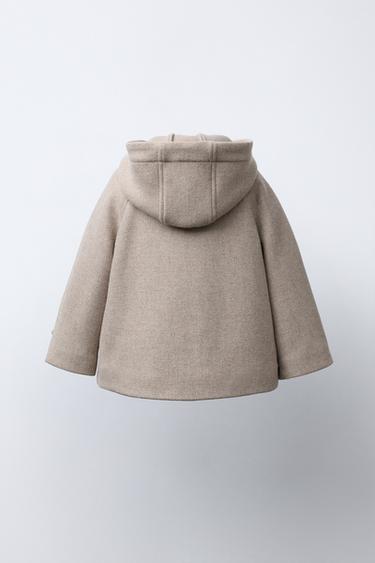MANTECO® WOOL BLEND HOODED DUFFLE COAT - Beige by Zara