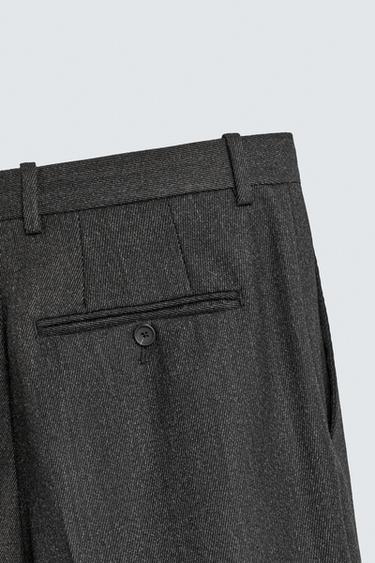 PANTALON 100% LAINE - Gris anthracite de Zara - Image 9