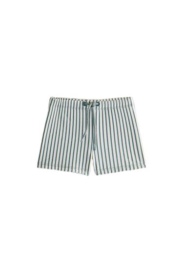 BAÑADOR PLAYA INFANTIL RAYAS - Crudo / Verde de Zara