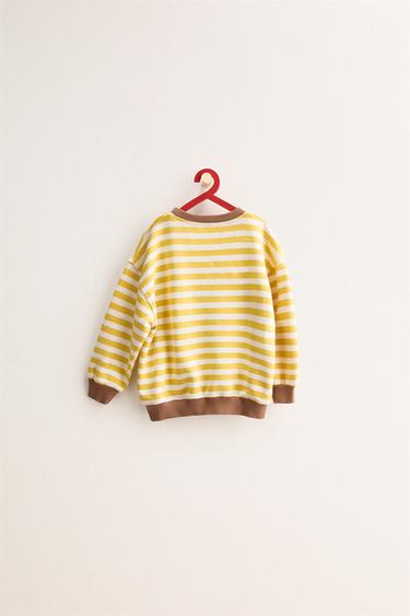 ZARA TIMELESS - SWEATSHIRT À RAYURES EN CONTRASTE - Jaune de Zara - Image 1