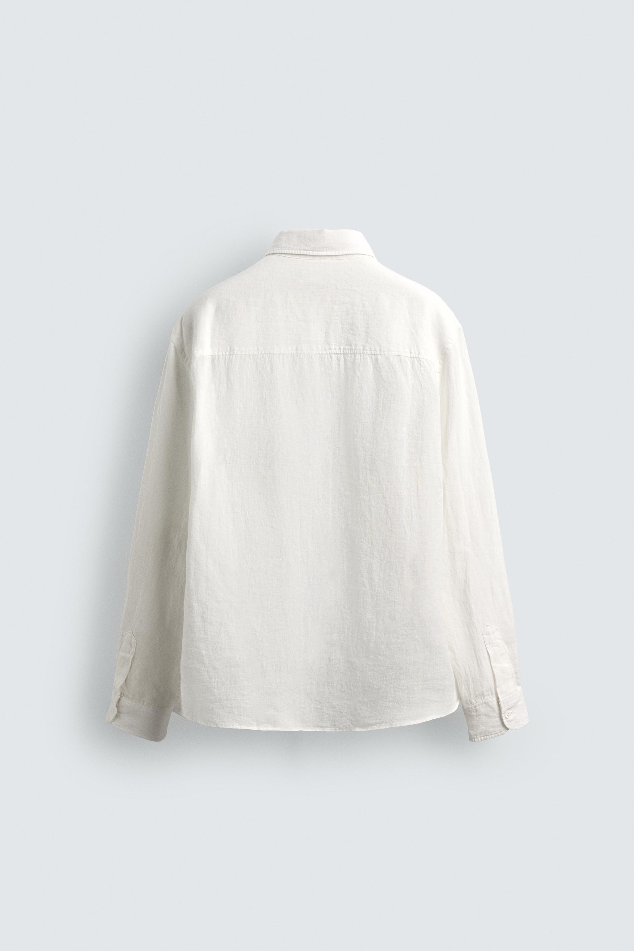100% LINEN RELAXED FIT SHIRT WITH POCKETS