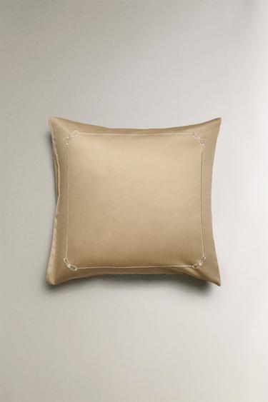 SATEEN PILLOWCASE WITH TRIM - Gold by Zara - Image 1