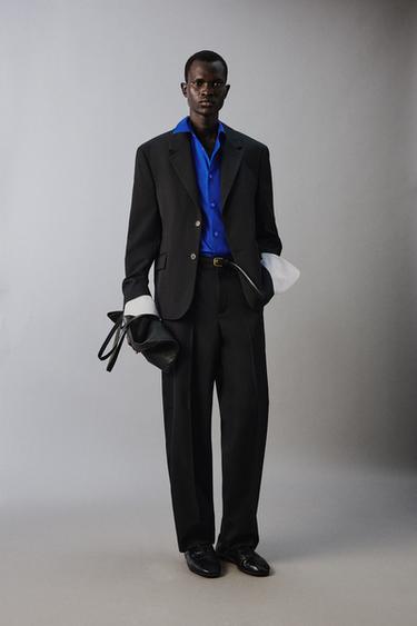 100% WOOL SUIT BLAZER - Black by Zara