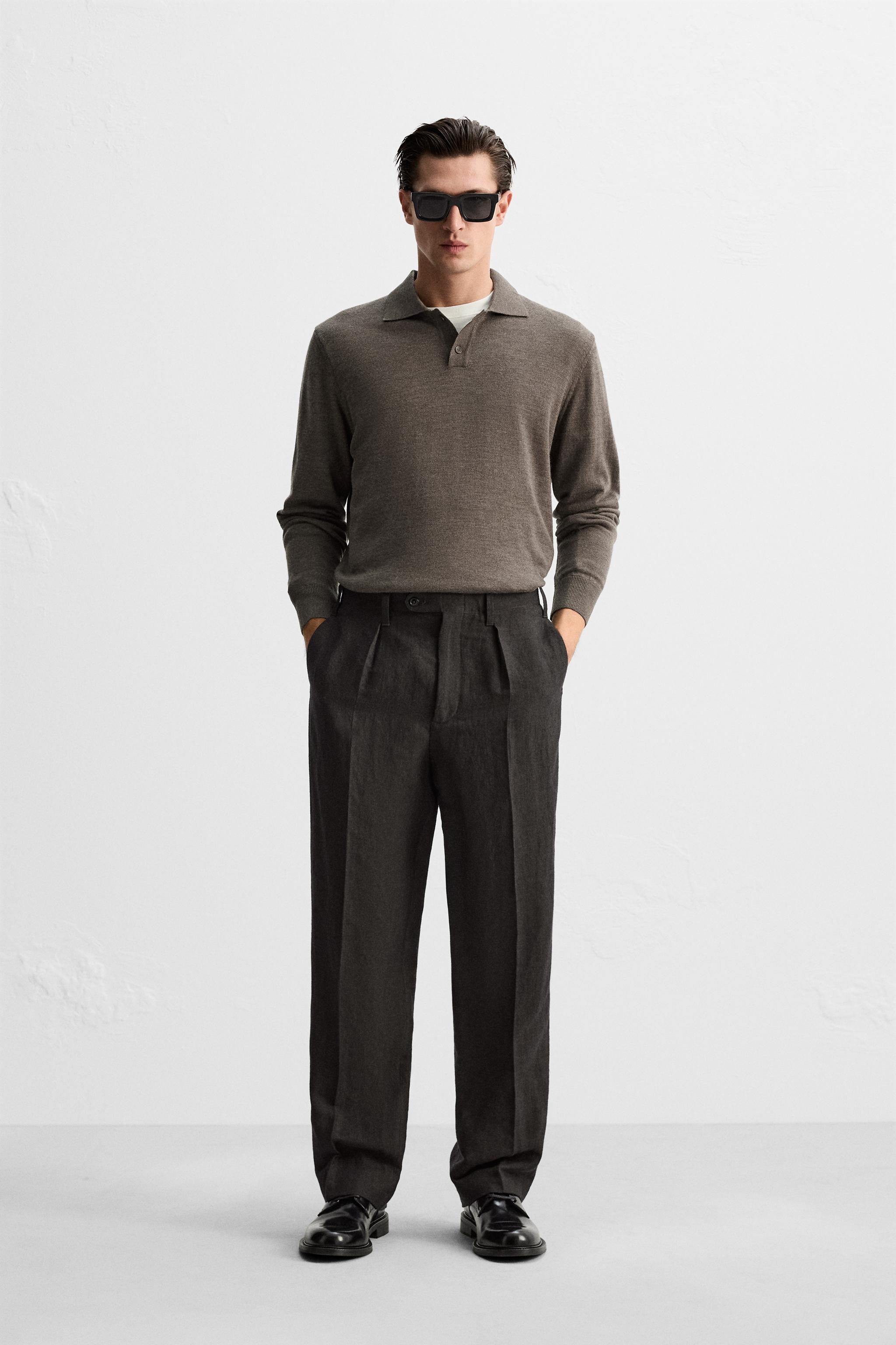 MERINO WOOL KNIT POLO SHIRT - Navy blue | ZARA Australia