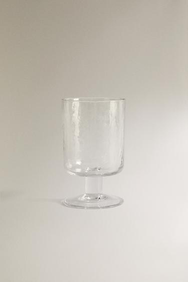 HAMMERED WINE GLASS - Transparent by Zara