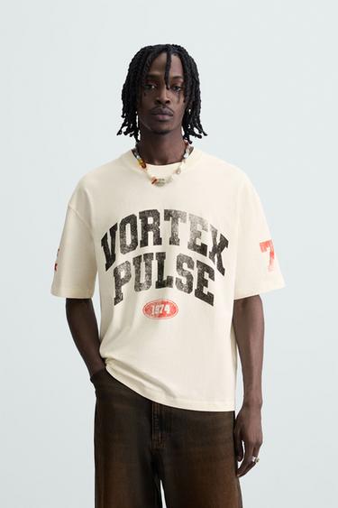 CAMISETA ESTAMPADOS LAVADOS - Gris azul de Zara