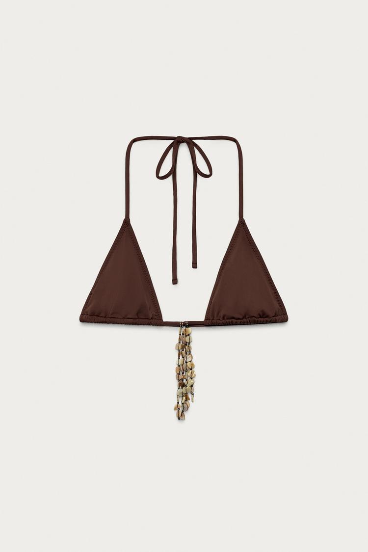 MARISA BERENSON X ZARA SHELL TRIANGLE BIKINI TOP