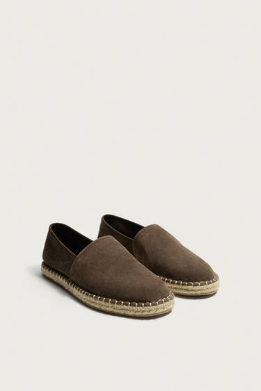 ALPARGATA COMBINADA PIEL - Chocolate de Zara