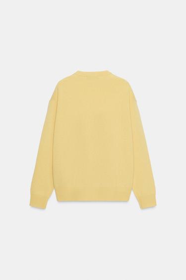PULL 100 % CACHEMIRE À MANCHES LONGUES - Jaune de Zara - Image 1