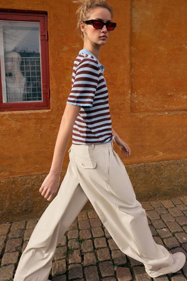 PANTALON BARREL À PINCES - Écru de Zara - Image 2