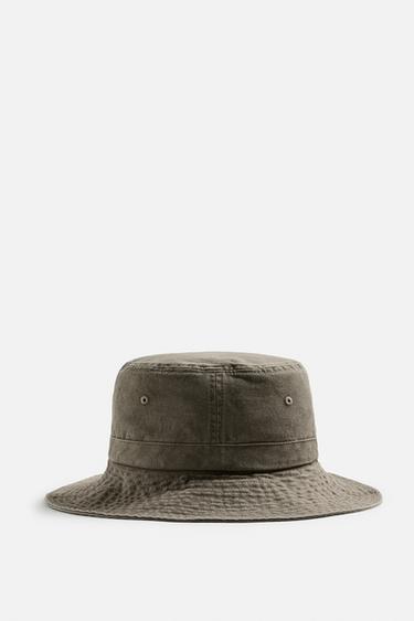WASHED BUCKET HAT - Light beige by Zara