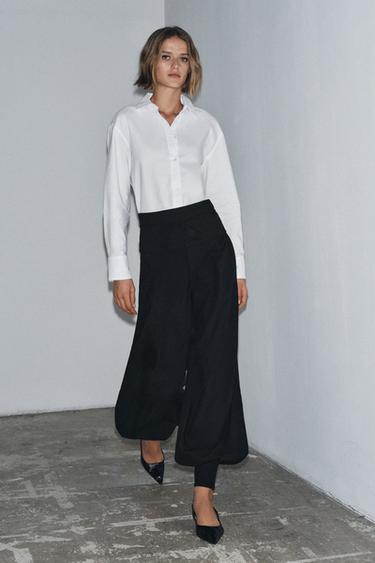 Zara ZW COLLECTION BLOOMERS WITH SASH - Black