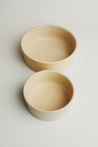 STONEWARE PET FOOD BOWL - Ecru by Zara