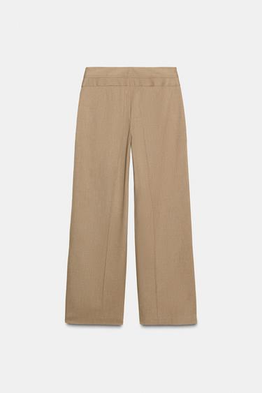 GOLD BUTTON WIDE-LEG TROUSERS - Sand by Zara - Image 7