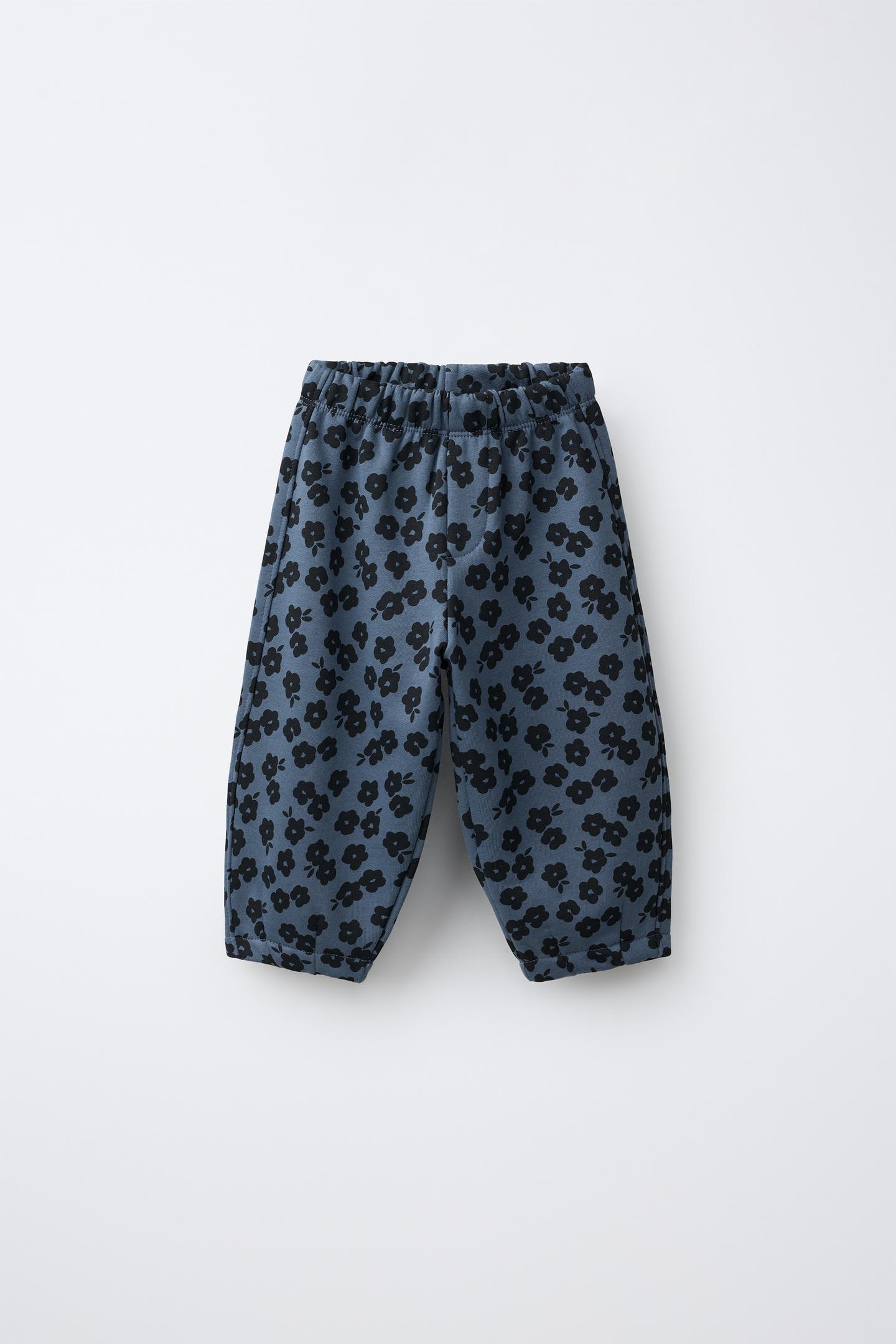 Детские брюки Zara Floral Balloon Fleece, цвет: Светлый синий — фото 2
