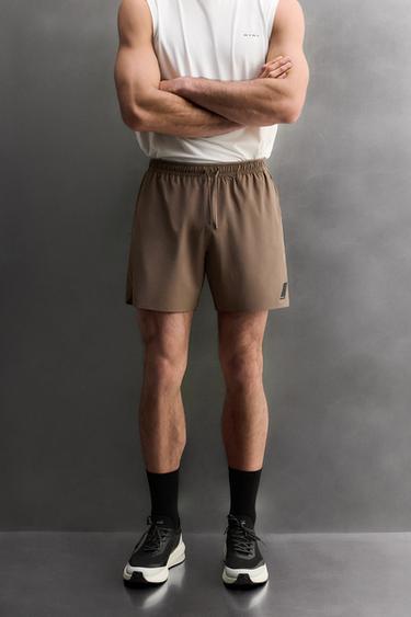 Zara BASIC TRAINING SHORTS - Taupe gray