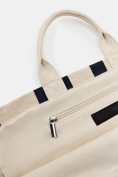 MAXI SAC À RAYURES ET FLEURS BRODÉES - rayures de Zara - Image 4