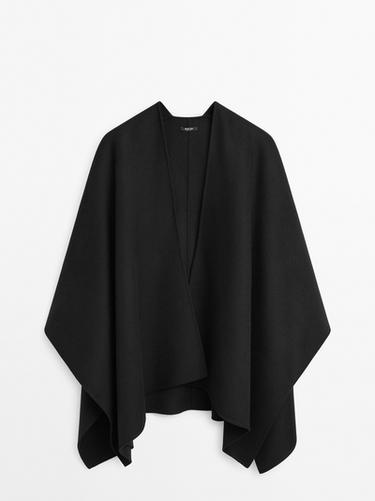 Capa paño mezcla lana - Negro de Zara