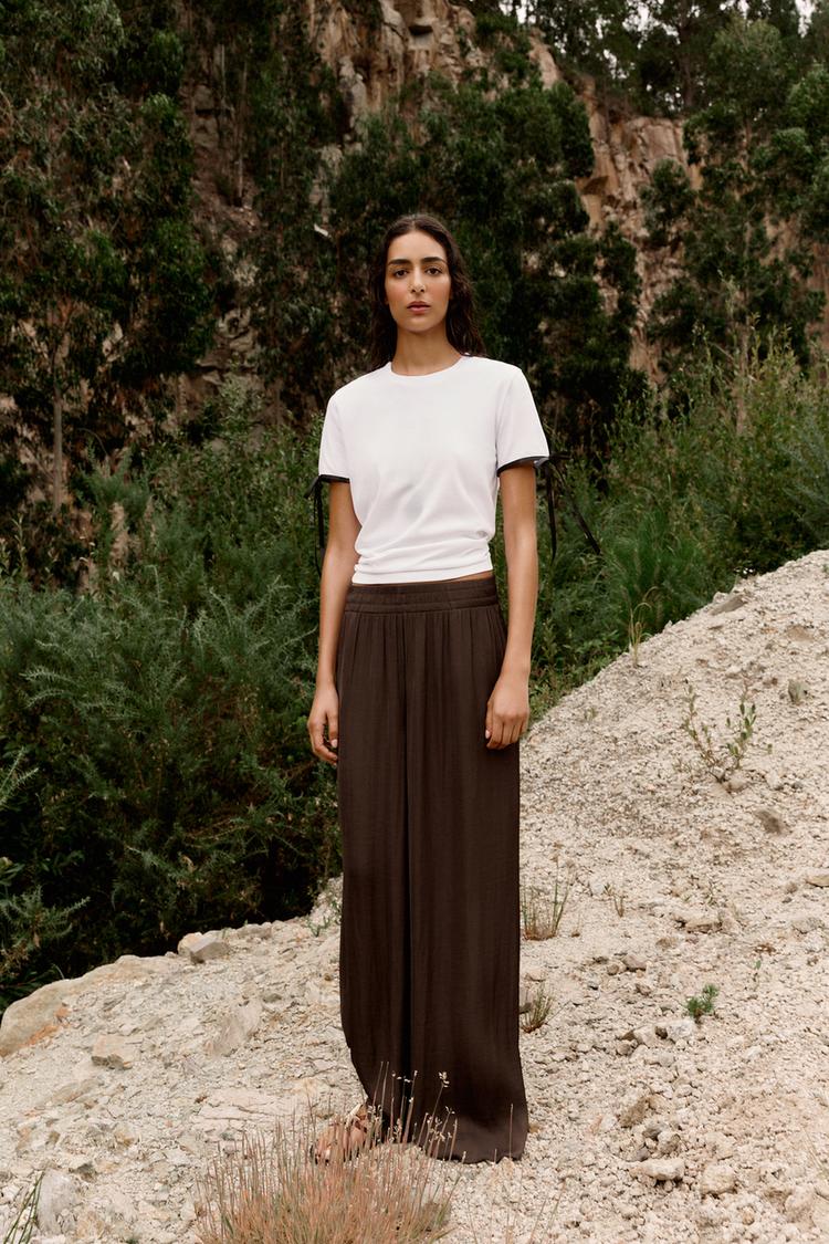 T-SHIRT WITH CONTRAST BOWS White ZARA Turkey