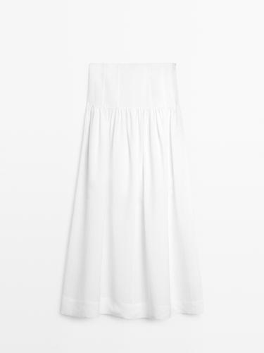 Zara Midi skirt with yoke detail - White - Image 0