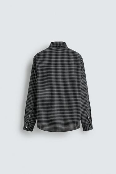 CHEMISE À CARREAUX AVEC LAINE ORIGINS - Multicolore de Zara - Image 7