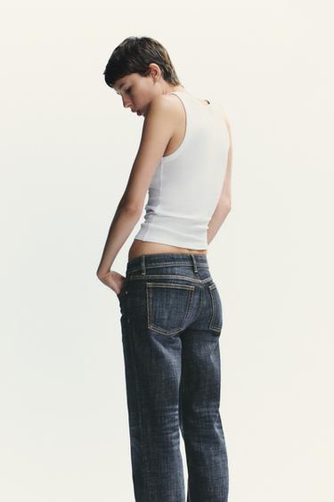 JEAN TRF DROIT TAILLE BASSE - Bleu marine de Zara - Image 5