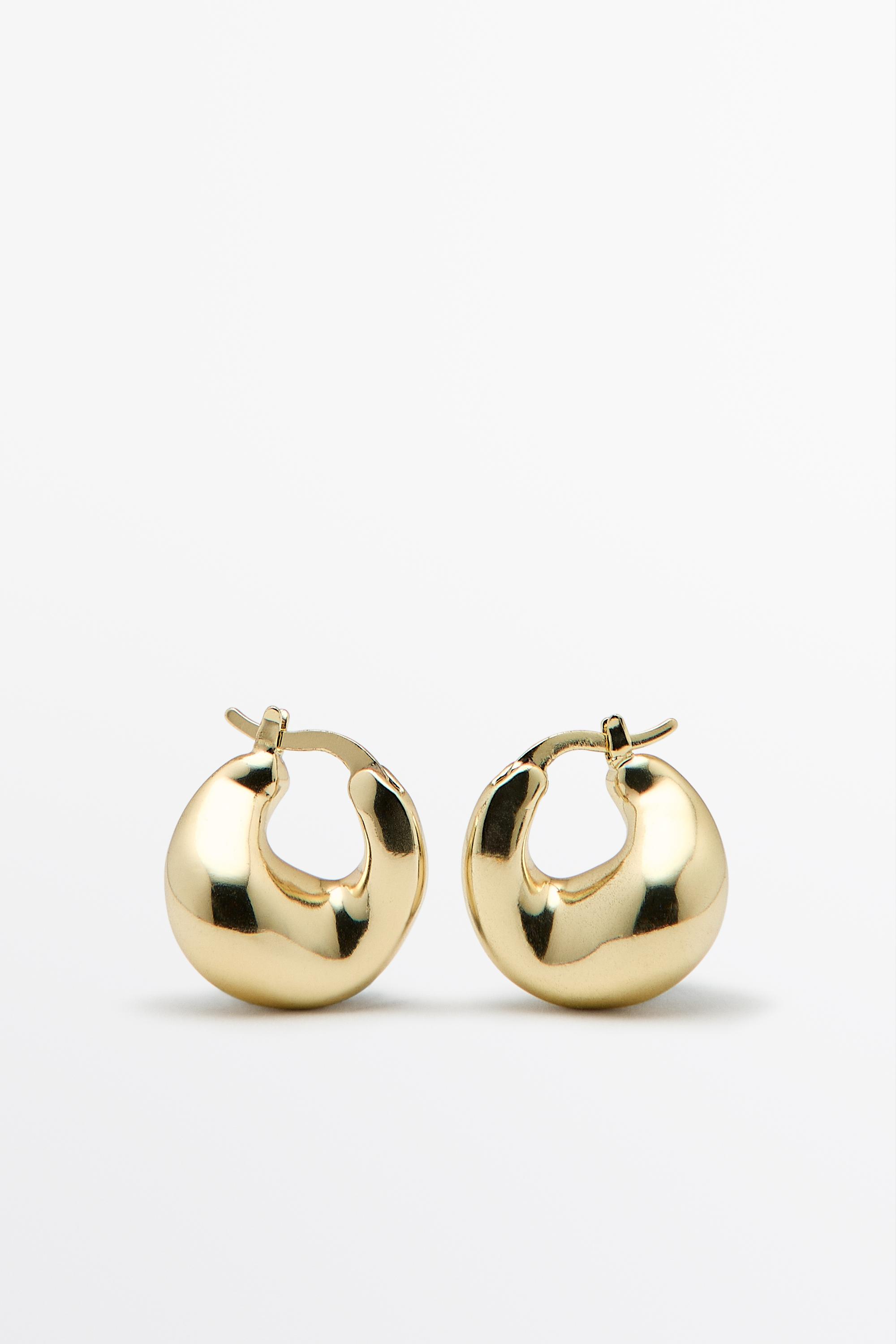 Voluminous hoop earrings - Golden | ZARA United States