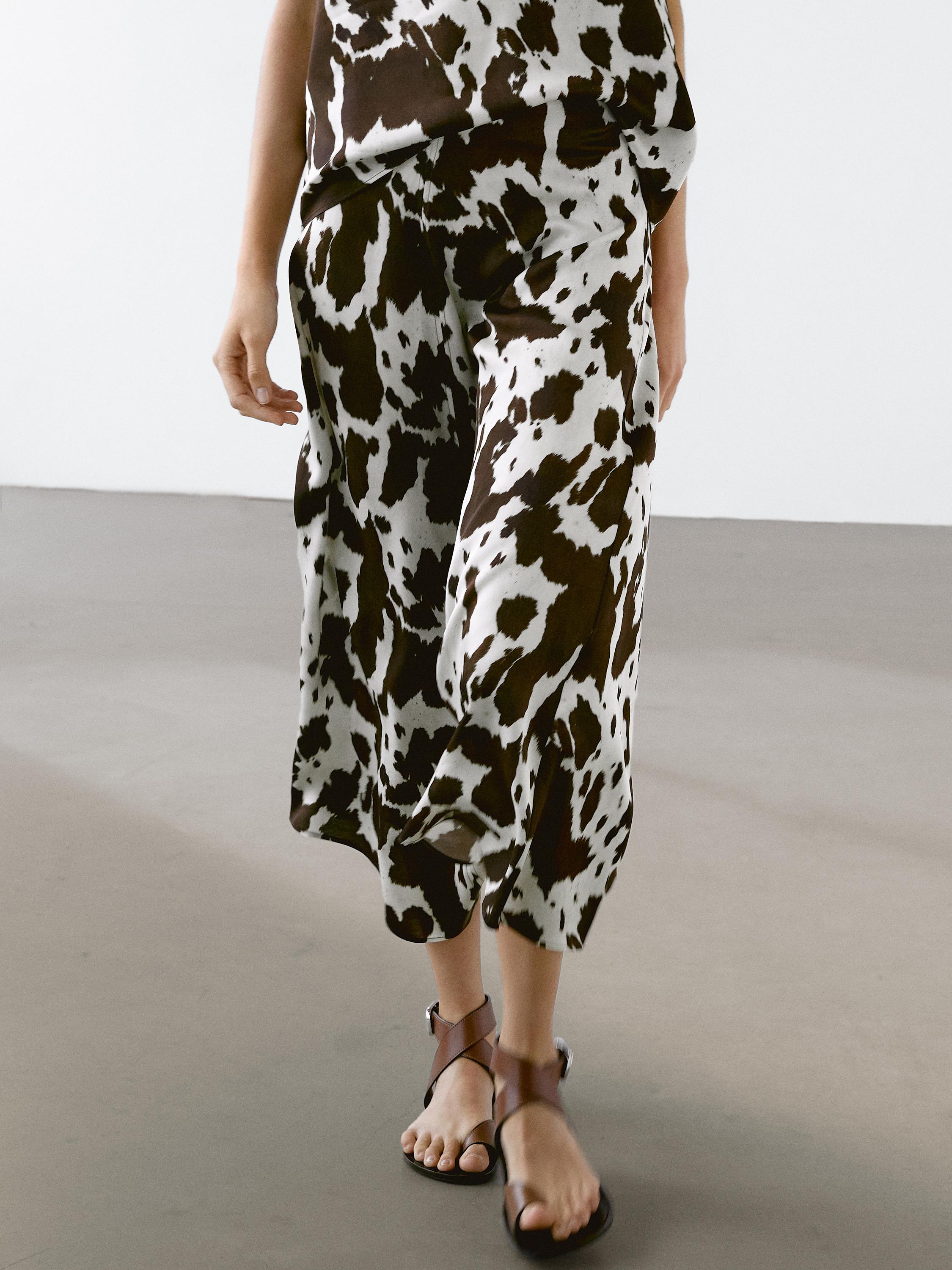 Flowing strappy animal print top - Chocolate | ZARA Canada