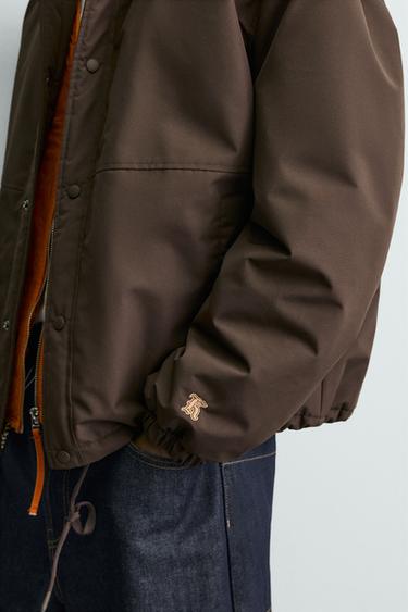 BLOUSON TECHNIQUE MATELASSÉ IMPRIMÉ CONTRASTANT - Marron tabac de Zara - Image 5